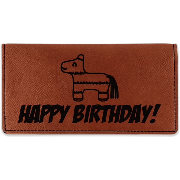 Custom Pinata Birthday Leatherette Checkbook Holder - Single Sided (Personalized)
