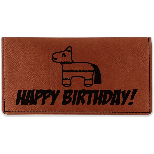 Custom Pinata Birthday Leatherette Checkbook Holder (Personalized)