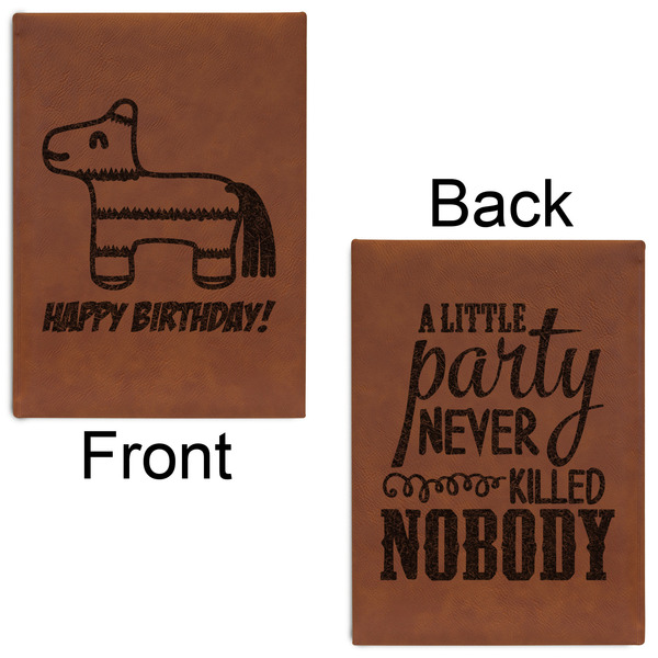 Pinata Birthday Leatherette Journals - Large - Double Sided - Front & Back View