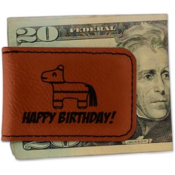 Pinata Birthday Leatherette Magnetic Money Clip - Single Sided (Personalized)