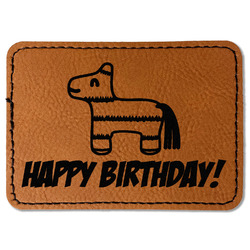 Pinata Birthday Faux Leather Iron On Patch - Rectangle (Personalized)