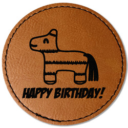 Pinata Birthday Faux Leather Iron On Patch - Round (Personalized)