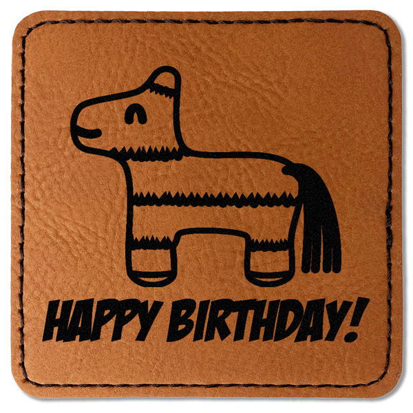 Custom Pinata Birthday Faux Leather Iron On Patch - Square (Personalized)