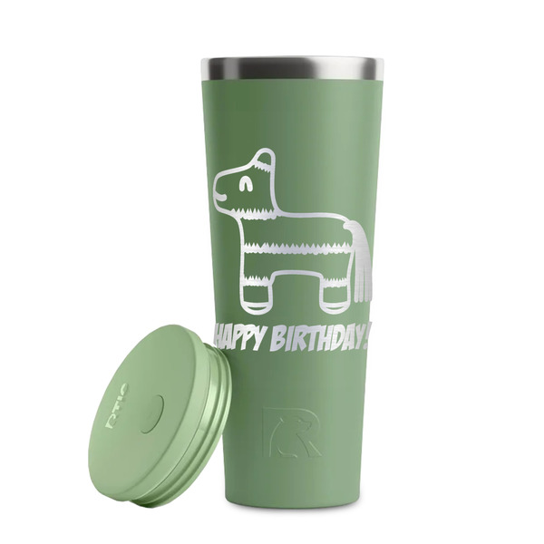 Pinata Birthday Light Green RTIC Everyday Tumbler - 28 oz. - Lid Off