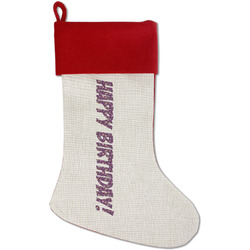 Pinata Birthday Red Linen Stocking (Personalized)