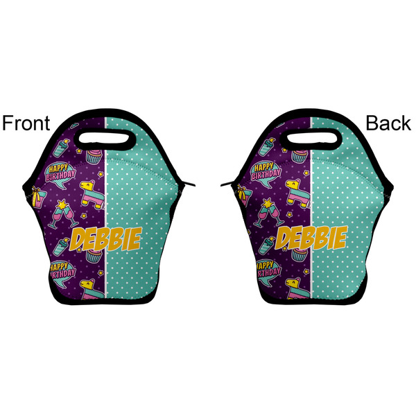 Pinata Birthday Lunch Bag - Front and Back