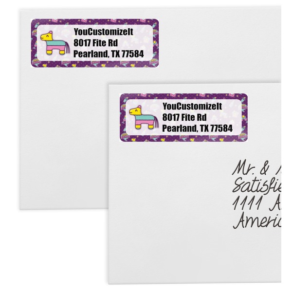 Pinata Birthday Mailing Labels - Double Stack Close Up