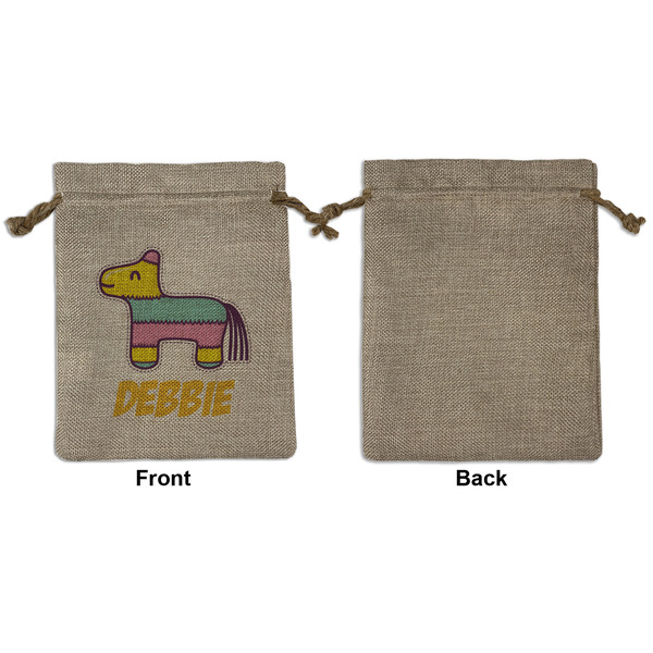 Pinata Birthday Medium Burlap Gift Bag - Front Approval