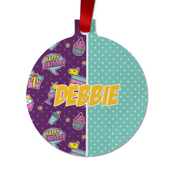 Pinata Birthday Metal Ball Ornament - Double Sided w/ Name or Text