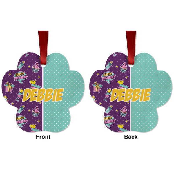Pinata Birthday Metal Paw Ornament - Front and Back