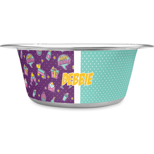 Custom Pinata Birthday Stainless Steel Dog Bowl - Medium (Personalized)