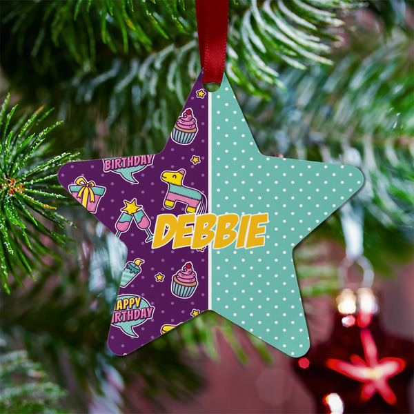 Pinata Birthday Metal Star Ornament - Lifestyle