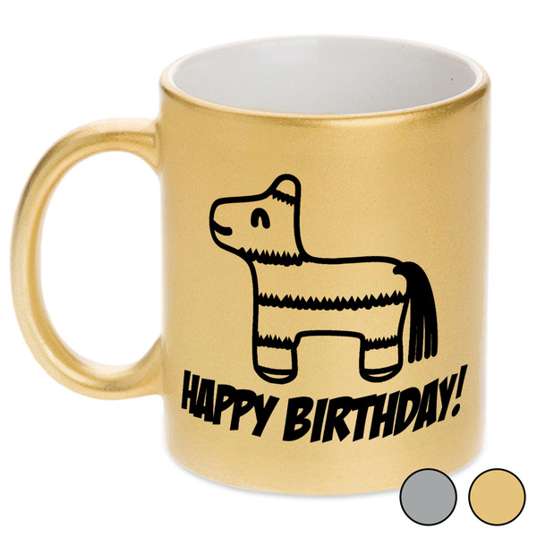 Pinata Birthday Metallic Mugs