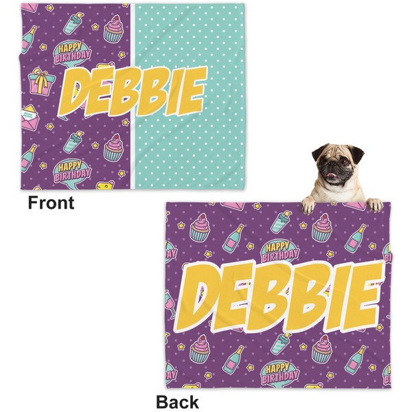 Pinata Birthday Microfleece Dog Blanket - Large- Front & Back