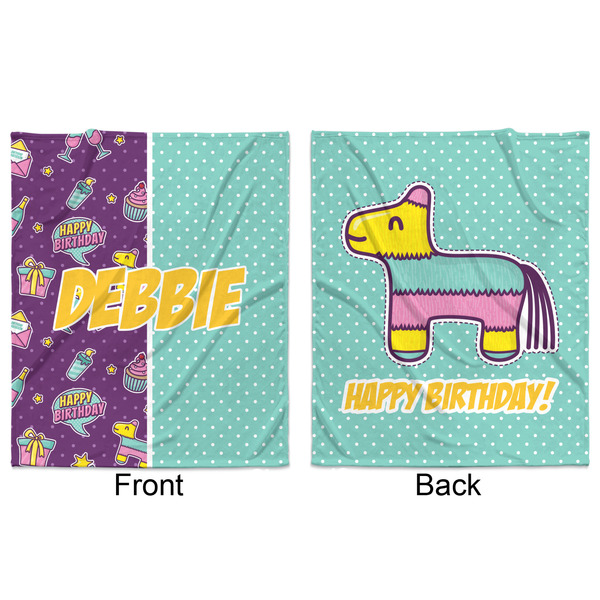 Pinata Birthday Minky Blanket - 50"x60" - Double Sided - Front & Back