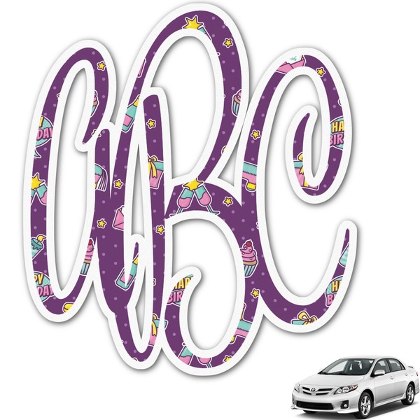 Custom Pinata Birthday Monogram Car Decal (Personalized)