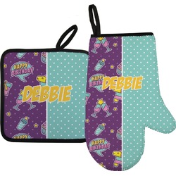 Pinata Birthday Oven Mitt & Pot Holder Set w/ Name or Text