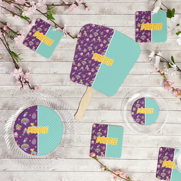 Pinata Birthday Party Supplies Combination Image - All items - Plates, Coasters, Fans