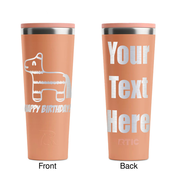 Pinata Birthday Peach RTIC Everyday Tumbler - 28 oz. - Front and Back