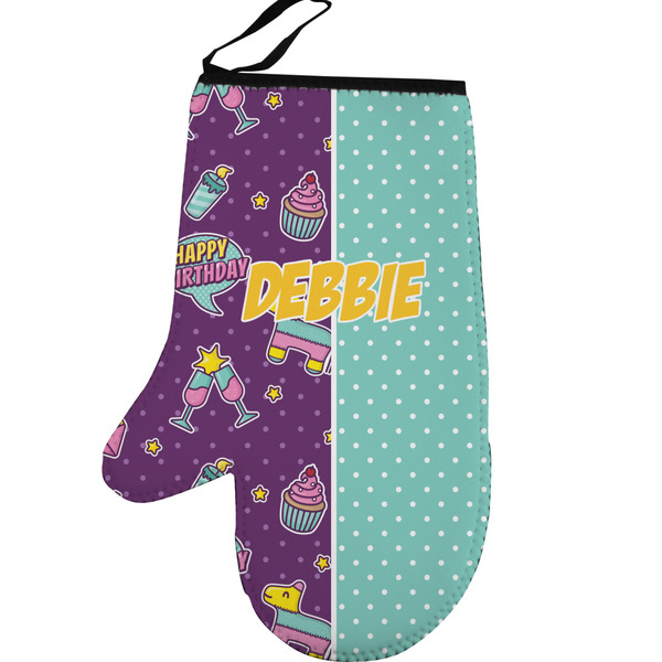 Pinata Birthday Personalized Oven Mitt - Left