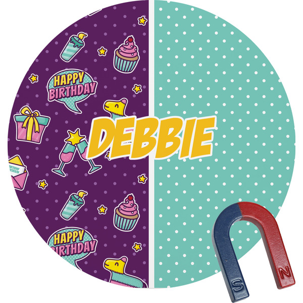 Custom Pinata Birthday Round Fridge Magnet (Personalized)