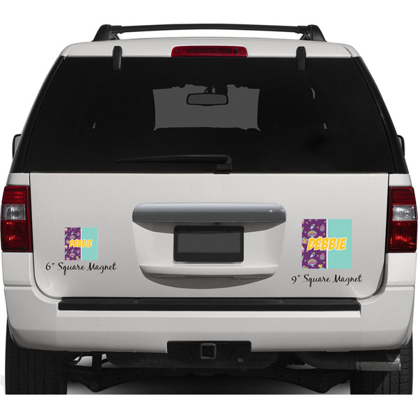Pinata Birthday Personalized Square Car Magnets on Ford Explorer