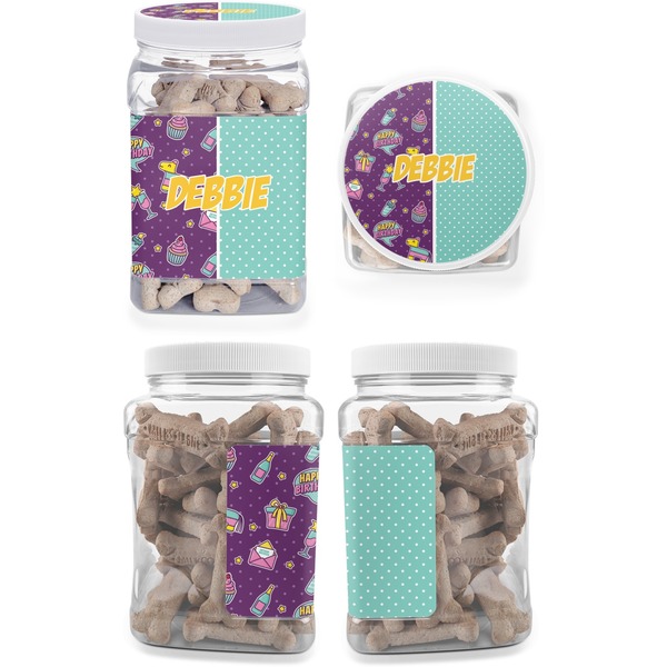 Pinata Birthday Pet Treat Jar - Multiple Angles