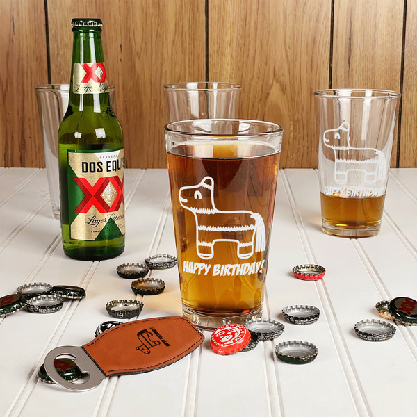 Pinata Birthday Pint Glasses - In Context