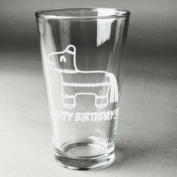 Custom Pinata Birthday Pint Glass - Engraved (Personalized)