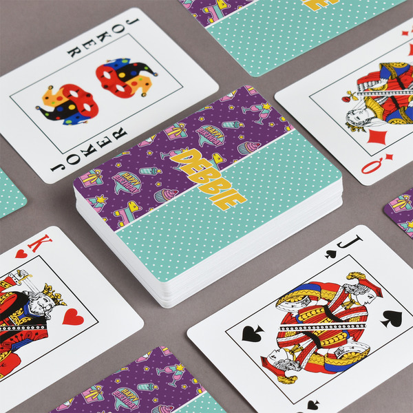 Pinata Birthday Playing Cards - Front & Back View