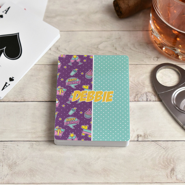 Pinata Birthday Playing Cards - In Context