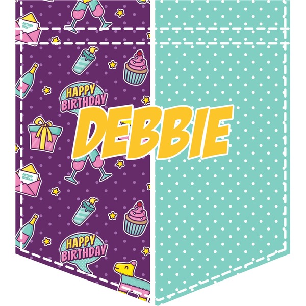 Custom Pinata Birthday Iron On Faux Pocket (Personalized)