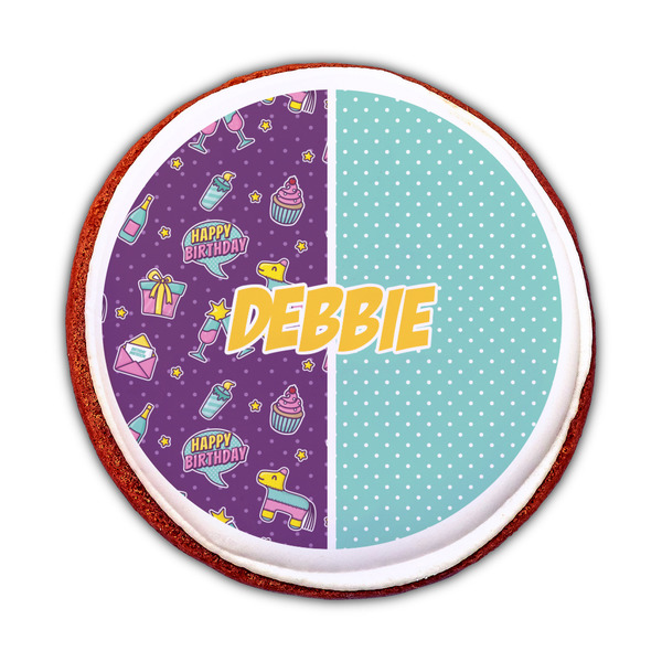 Pinata Birthday Printed Icing Circle - Medium - On Cookie
