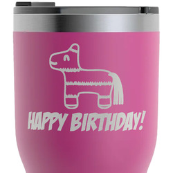Pinata Birthday RTIC Tumbler - Magenta - Laser Engraved - Double-Sided (Personalized)