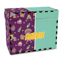 Pinata Birthday Wood Recipe Box - Full Color Print (Personalized)