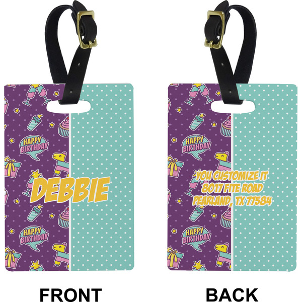 Pinata Birthday Rectangle Luggage Tag (Front + Back)