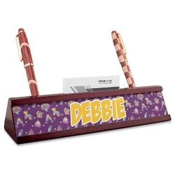 Pinata Birthday Red Mahogany Nameplate with Business Card Holder (Personalized)