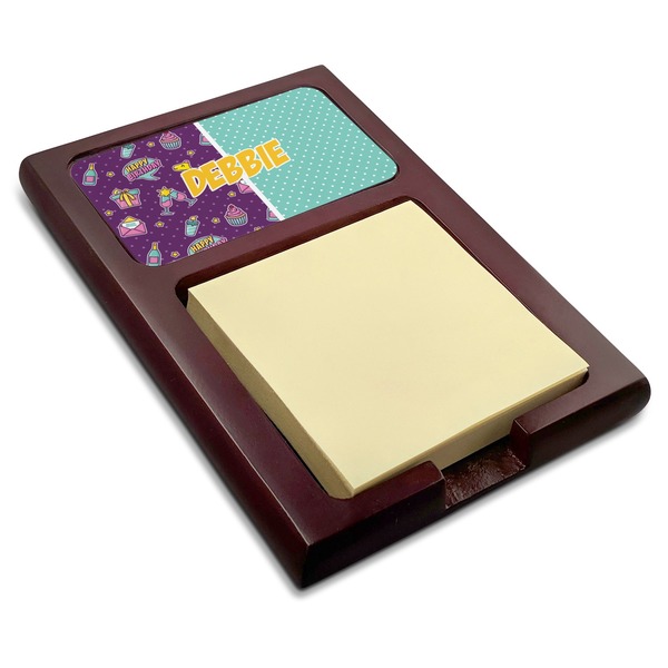 Custom Pinata Birthday Red Mahogany Sticky Note Holder (Personalized)