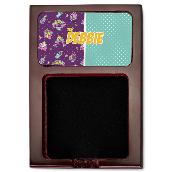 Pinata Birthday Red Mahogany Sticky Note Holder - Flat