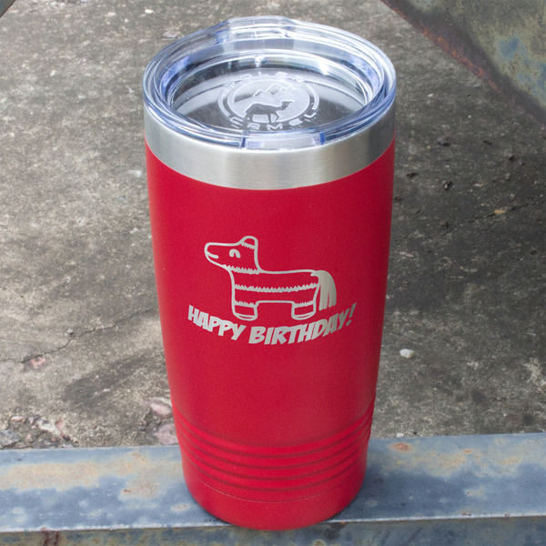 Pinata Birthday Red Polar Camel Tumbler - 20oz - Angled