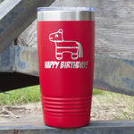 Pinata Birthday 20 oz Stainless Steel Tumbler - Red - Double Sided (Personalized)