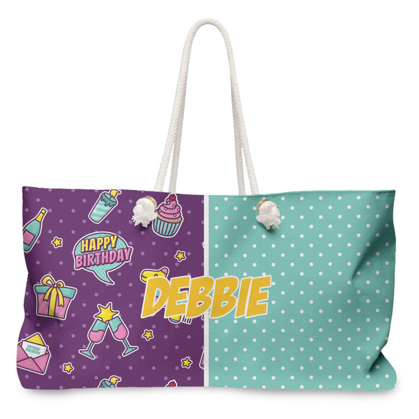 Custom Pinata Birthday Large Tote Bag with Rope Handles (Personalized)