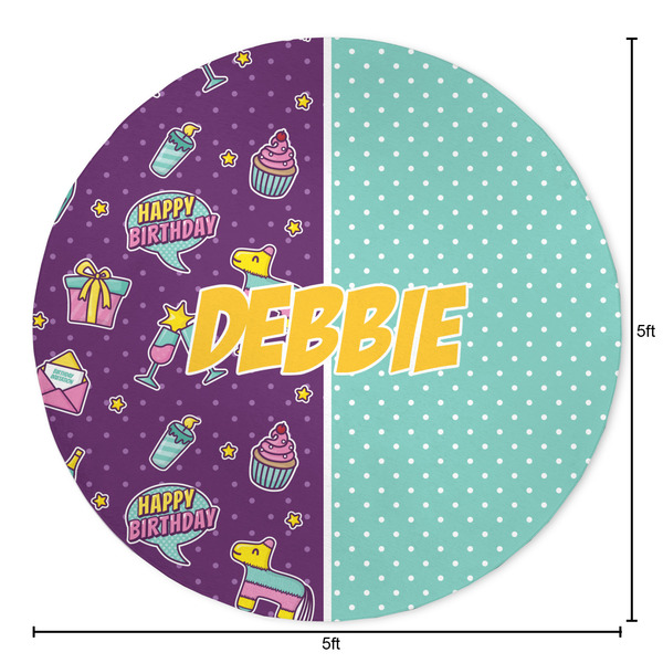 Pinata Birthday Round Area Rug - Size