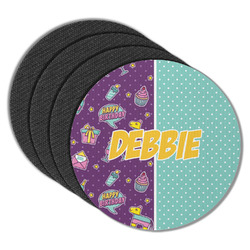 Pinata Birthday Round Rubber Backed Coasters - Set of 4 (Personalized)