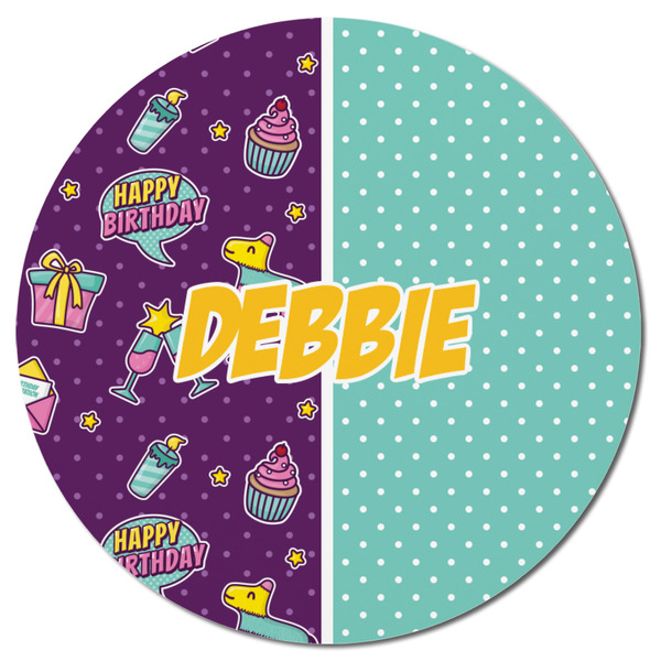 Pinata Birthday Round Fridge Magnet - FRONT