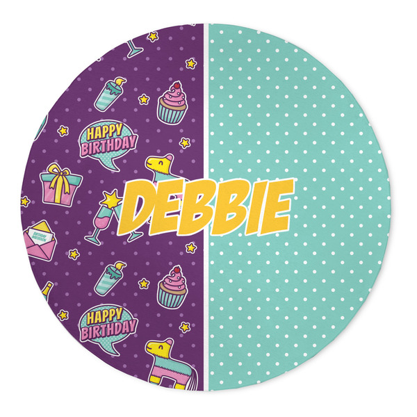 Custom Pinata Birthday 5' Round Indoor Area Rug (Personalized)