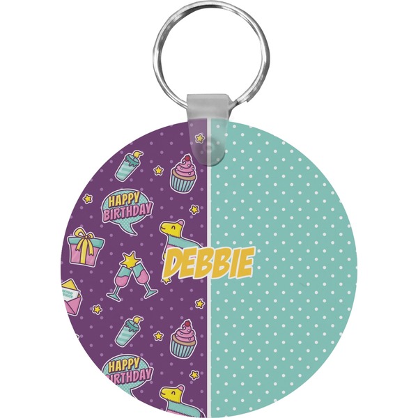 Custom Pinata Birthday Round Plastic Keychain (Personalized)