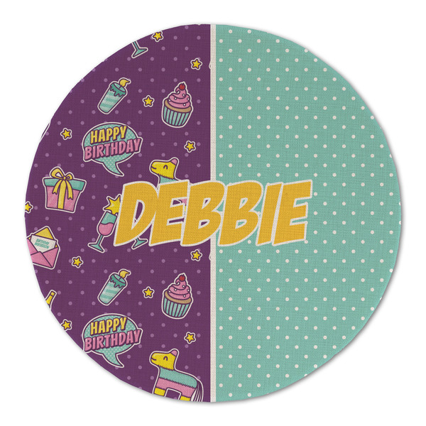 Pinata Birthday Round Linen Placemats - FRONT (Single Sided)