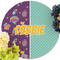 Pinata Birthday Round Linen Placemats - Front (w flowers)