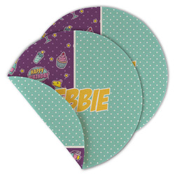 Pinata Birthday Round Linen Placemat - Double Sided - Set of 4 (Personalized)
